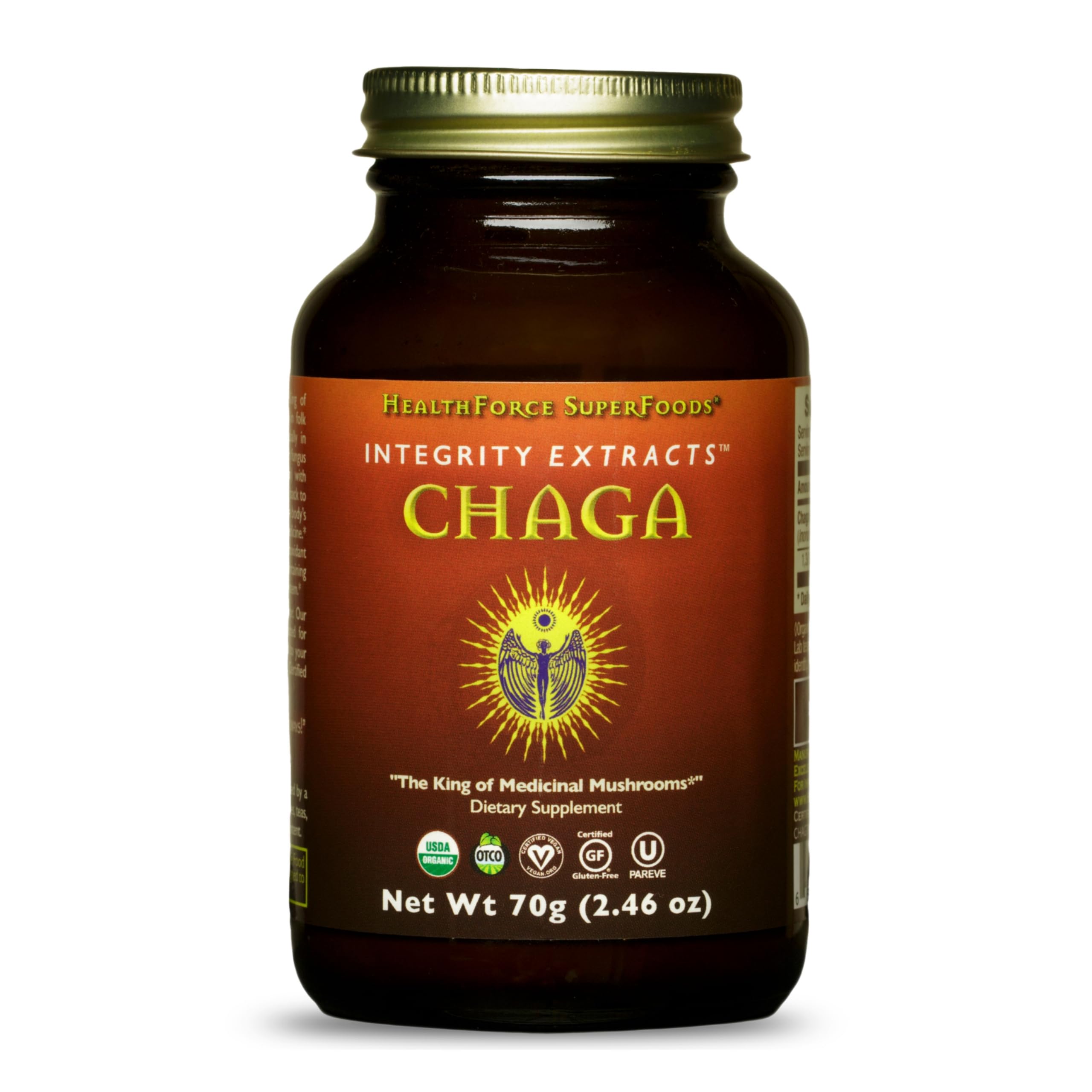 HealthForce Integrity Chaga Powder 70g front label