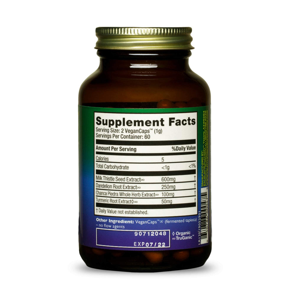 HealthForce Liver Rescue product label showing certifications