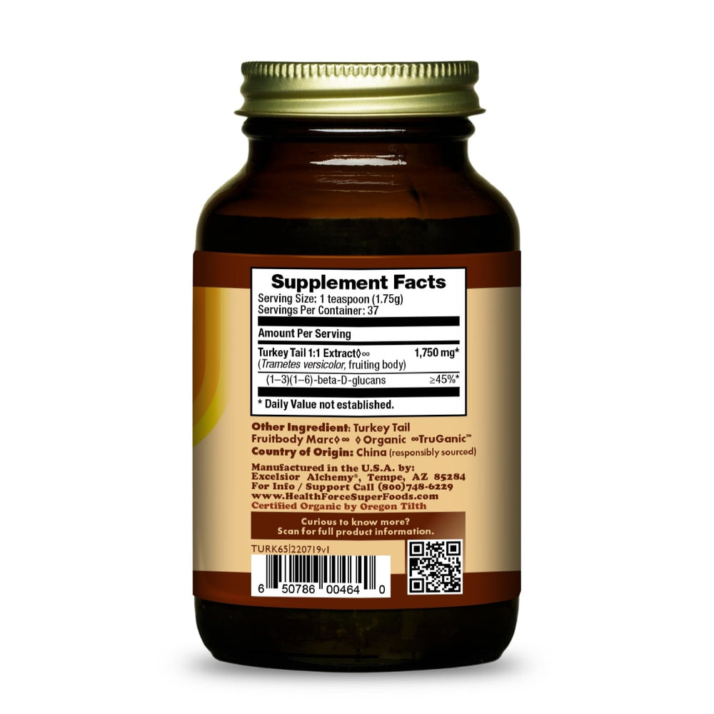 Close-up of turkey tail mushroom powder texture