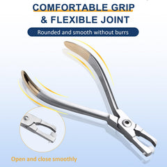Orthodontic band cement remover plier with comfortable grip