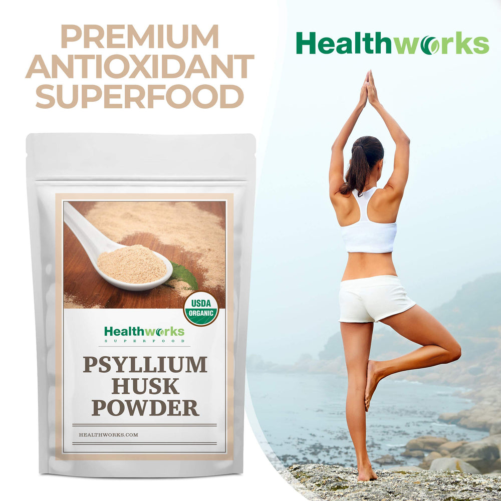 Close-up of finely ground psyllium powder