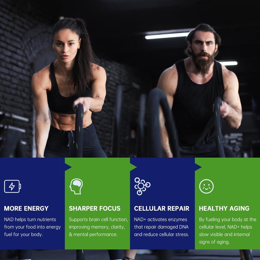 Healthy aging formula with NAD+, Resveratrol, CoQ10 and Quercetin