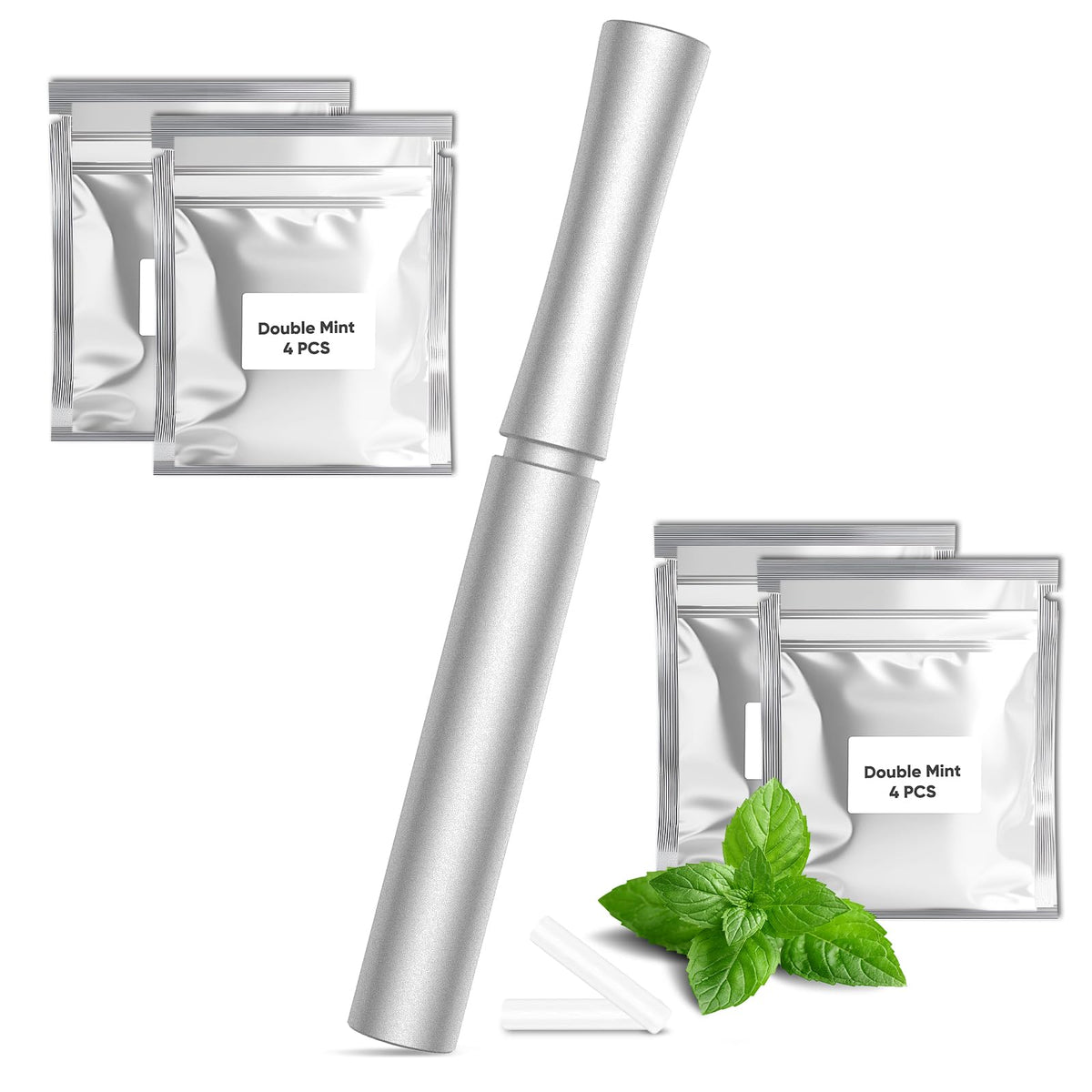 Healthy Air Flavored Device with silver aluminum body