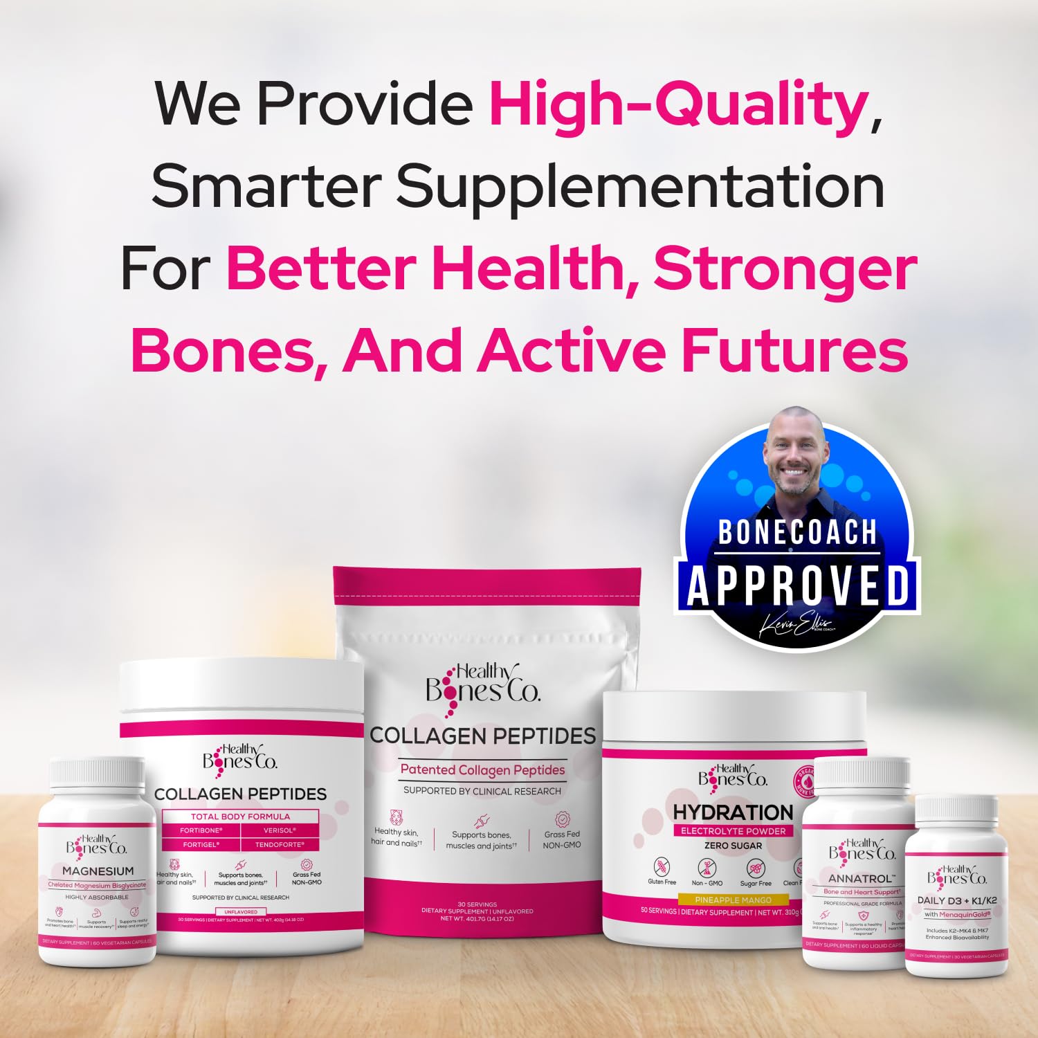 Healthy Bones Co active hydration on the go showing portable mineral replenishment.