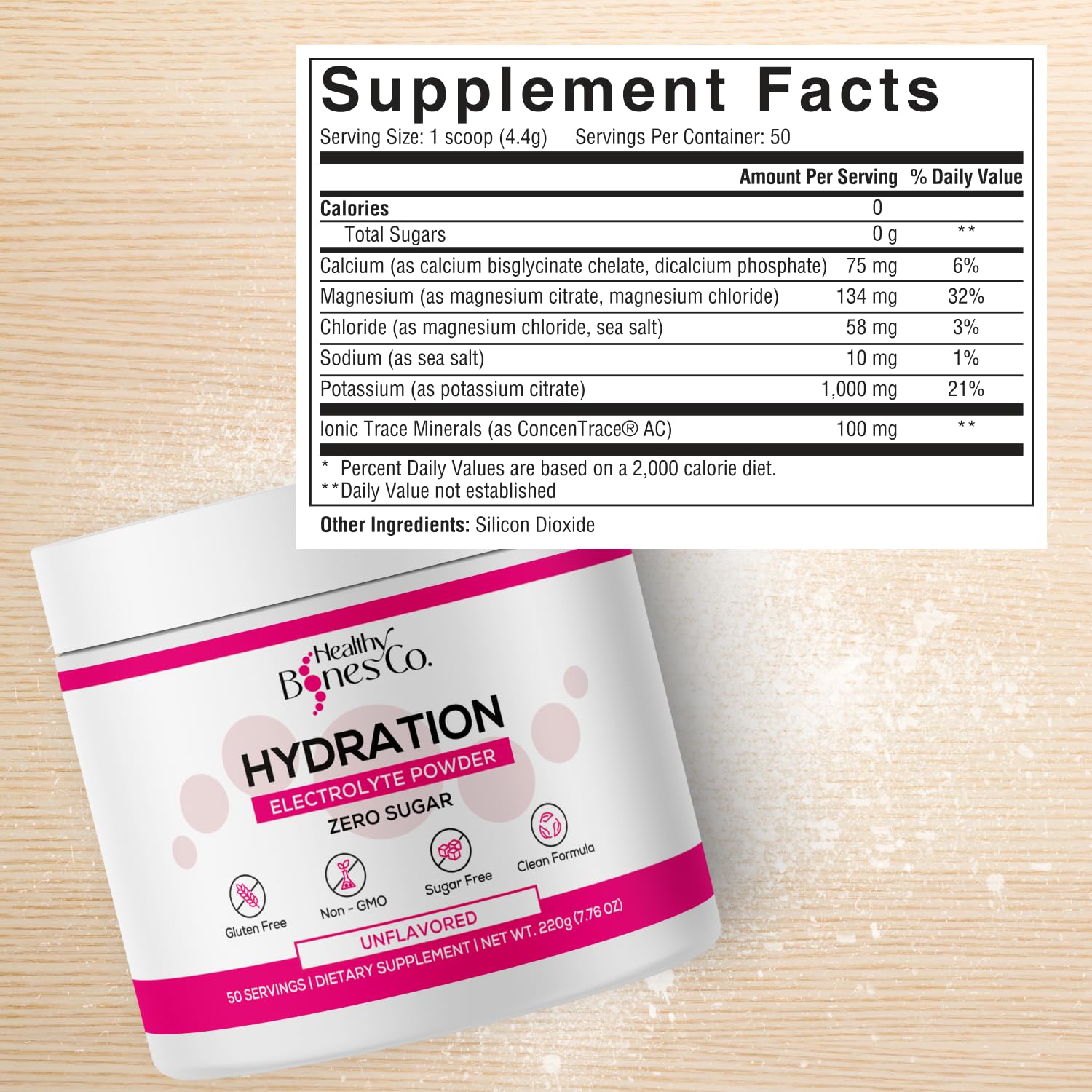 Healthy Bones Co mixing powder into a glass of water after a workout.