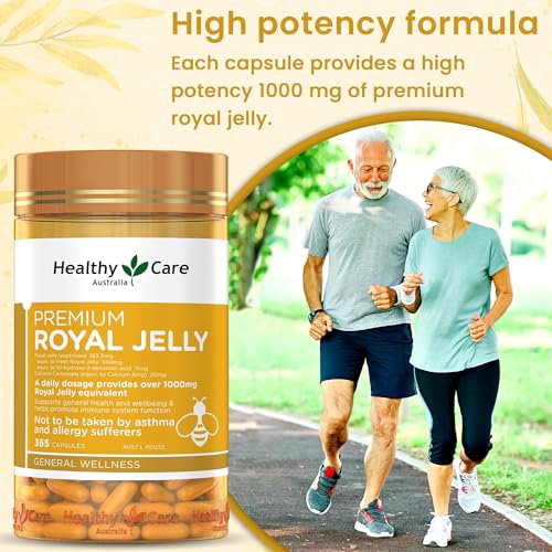 Close-up of Healthy Care Royal Jelly 1000 mg packaging