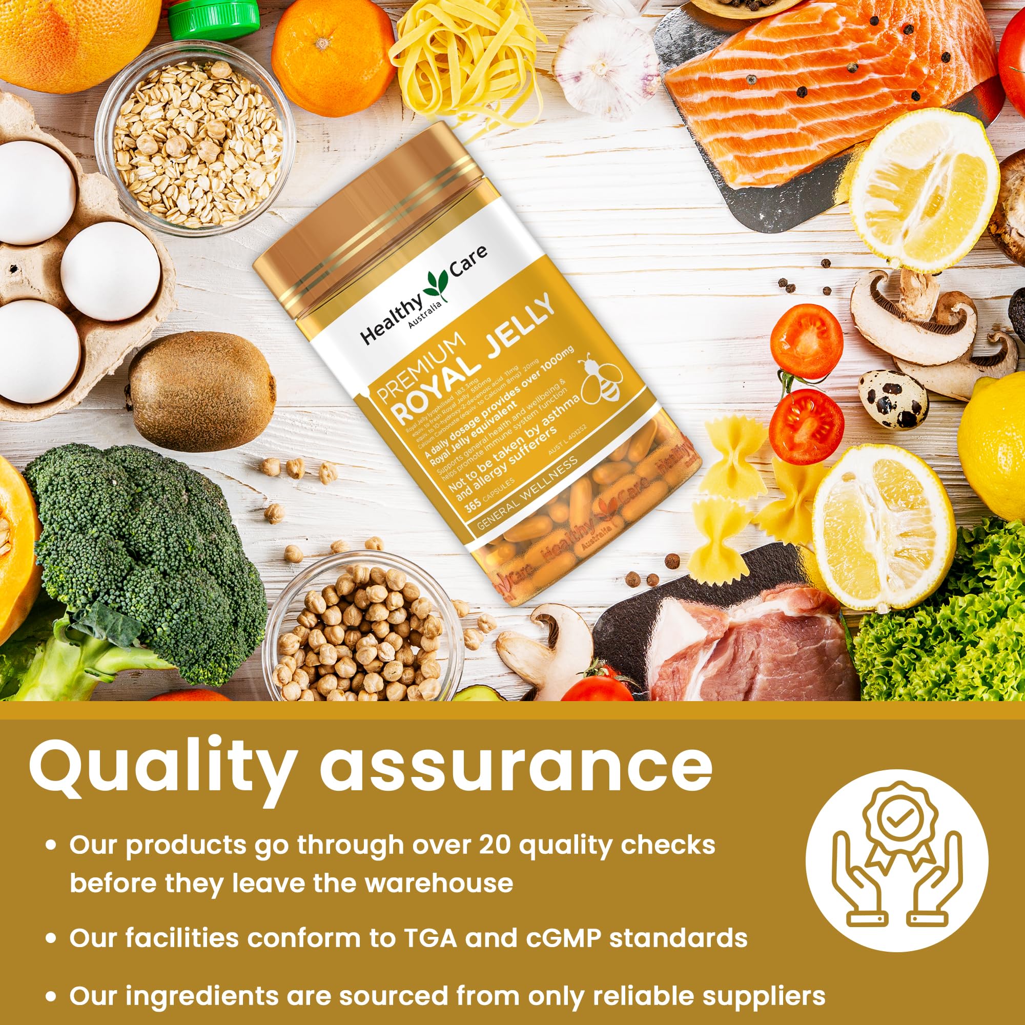 Healthy Care Royal Jelly 1000 mg bottle and packaging