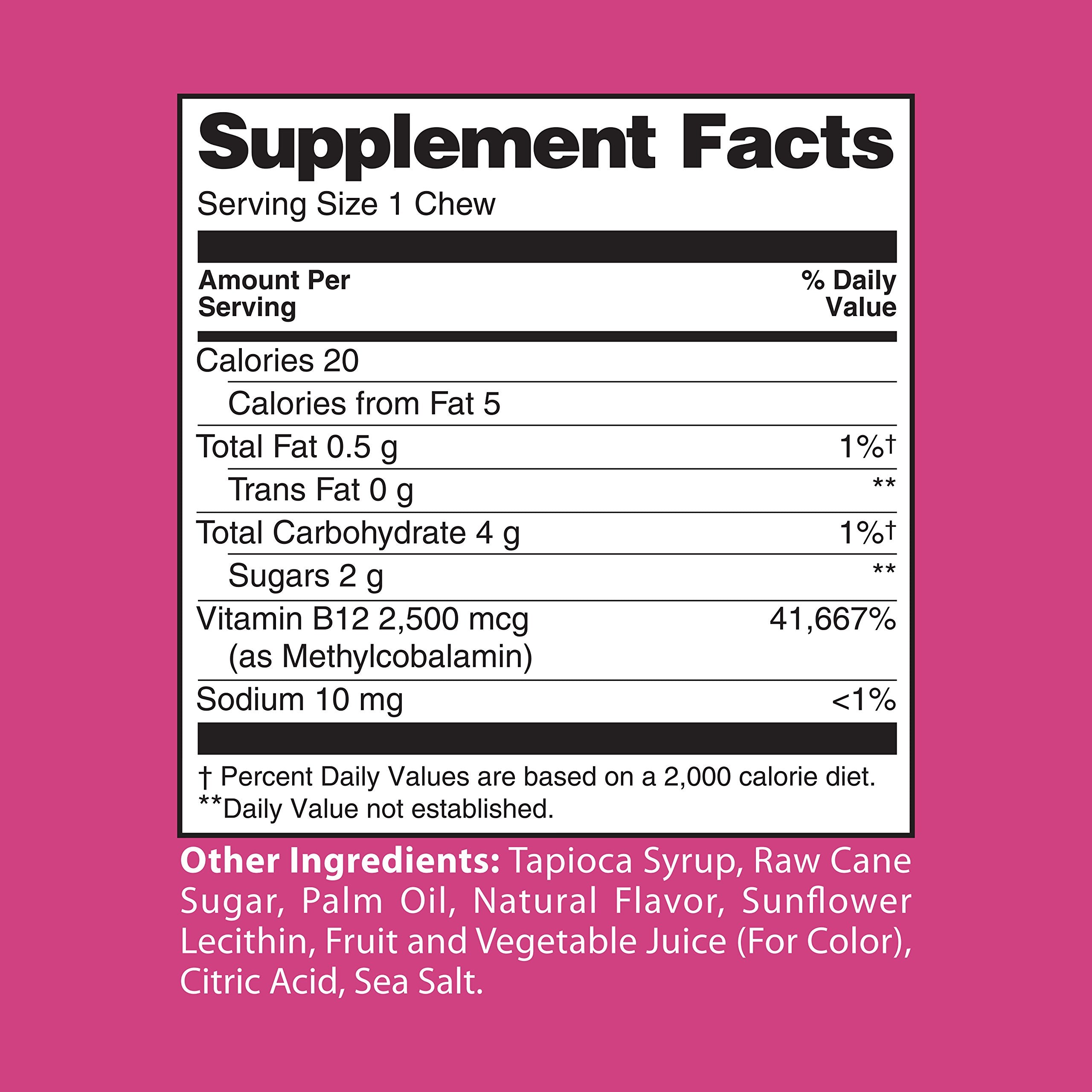 Biotin 5000mcg soft chew on white background