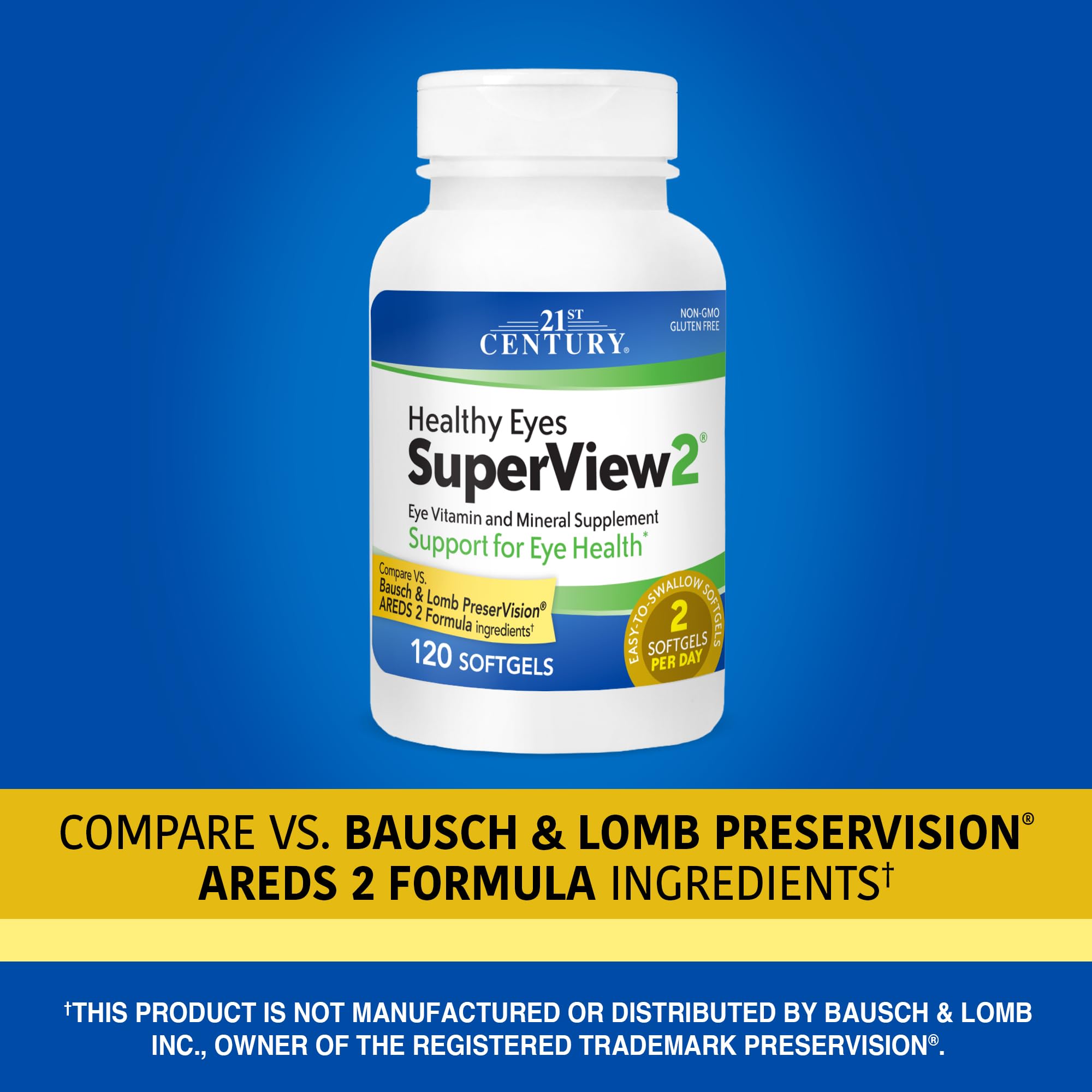 Label of Healthy Eyes SuperView 2 Softgels 120-count bottle