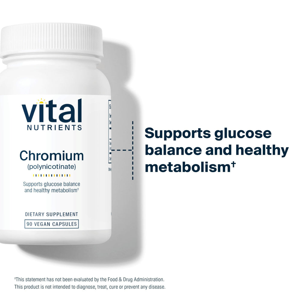 Diagram showing metabolism supported by chromium for healthy fats and carbohydrates