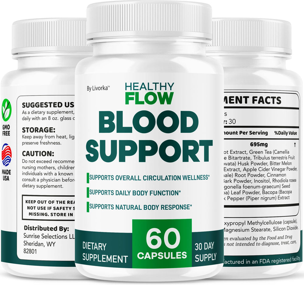 Lifestyle scene with Healthy Flow bottle for daily wellness