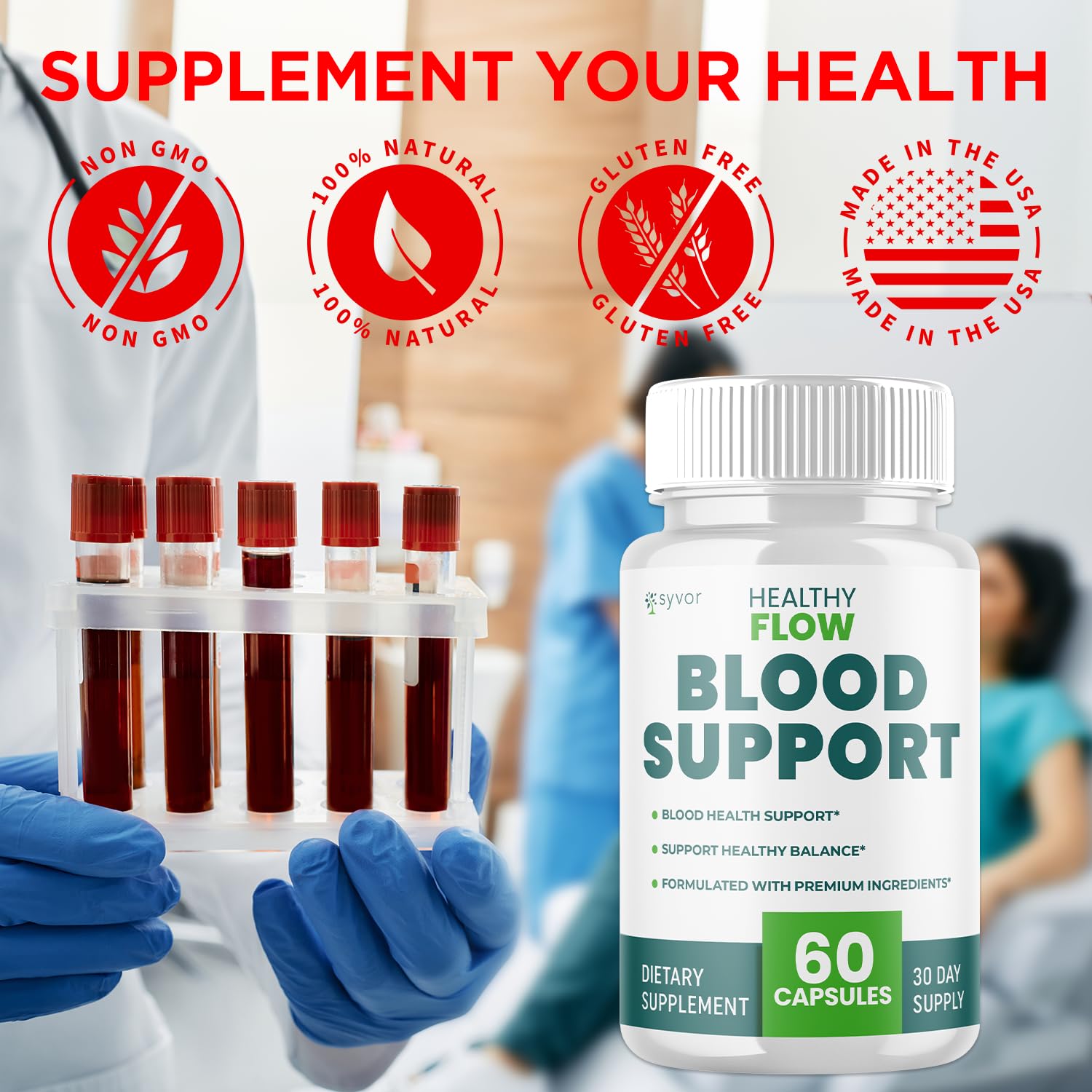 Healthy Flow Blood Support Capsules suitable for men and women