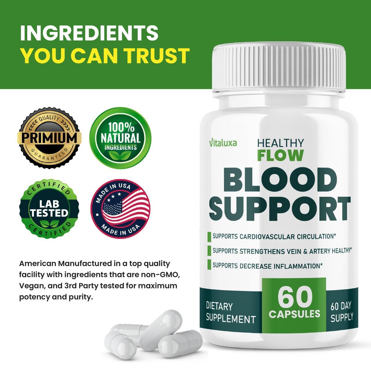 Healthy Flow Blood Support packaging on white background