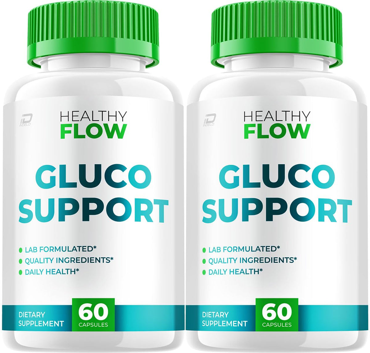 Front view of Healthy Flow Capsules bottle