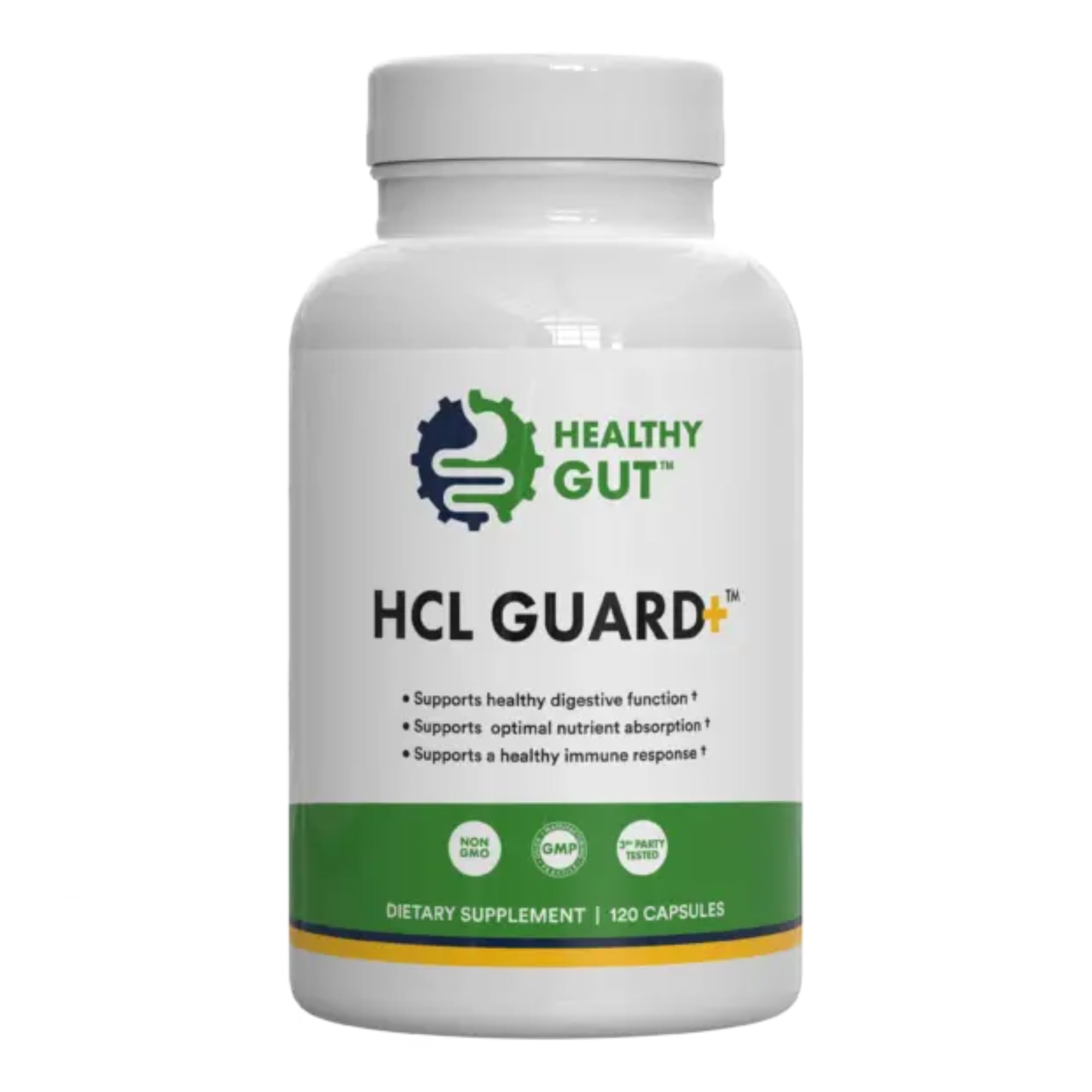 Healthy Gut HCL Guard+ bottle with front label