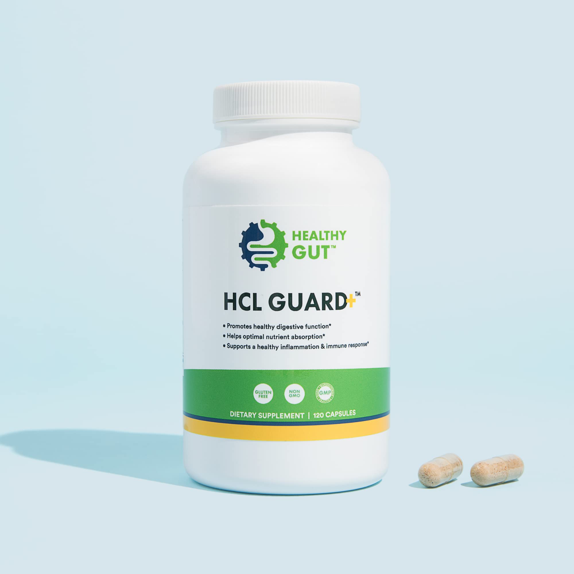 Organic ginger root imagery associated with HCL Guard+