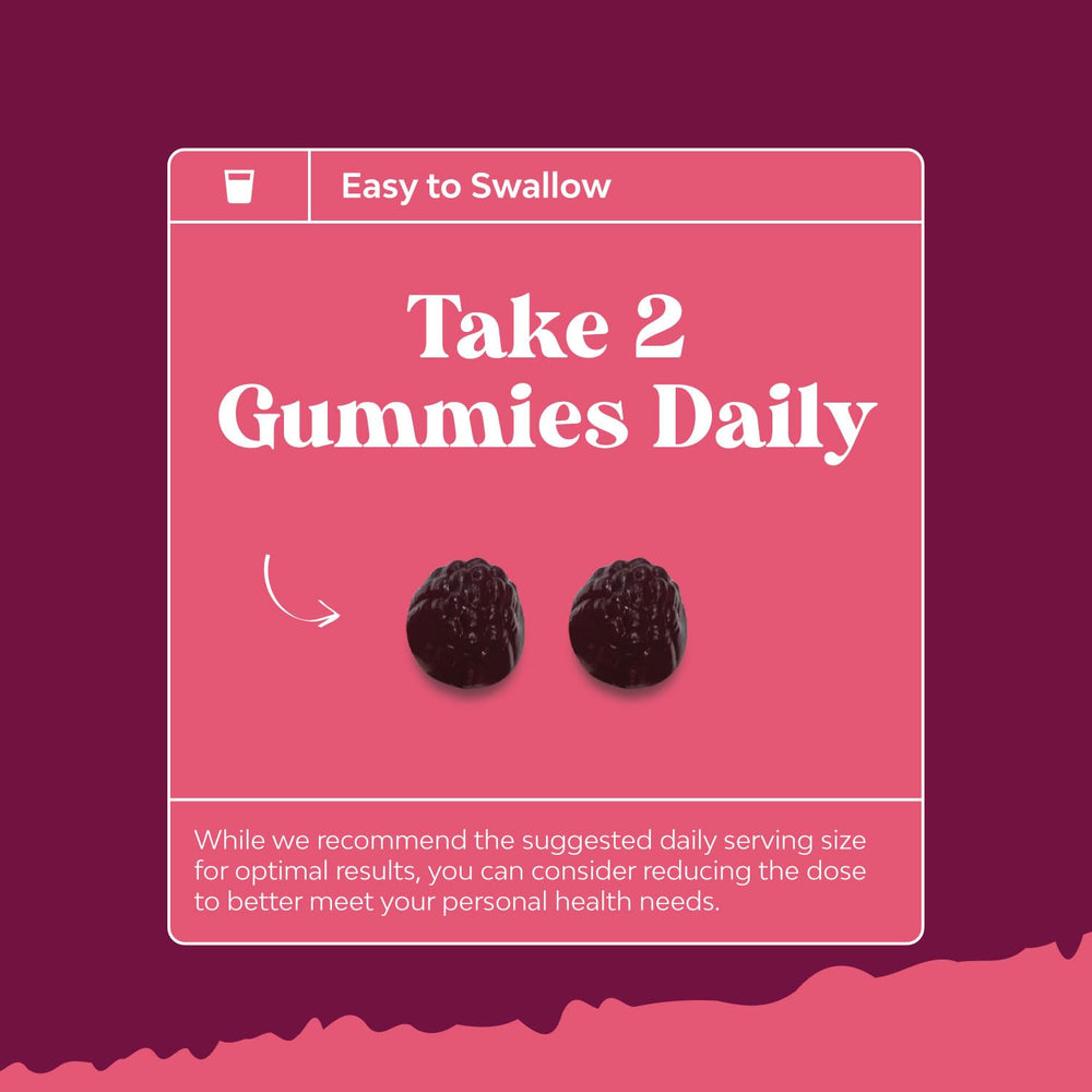 Concept image of healthy hair, skin, and nails with gummies