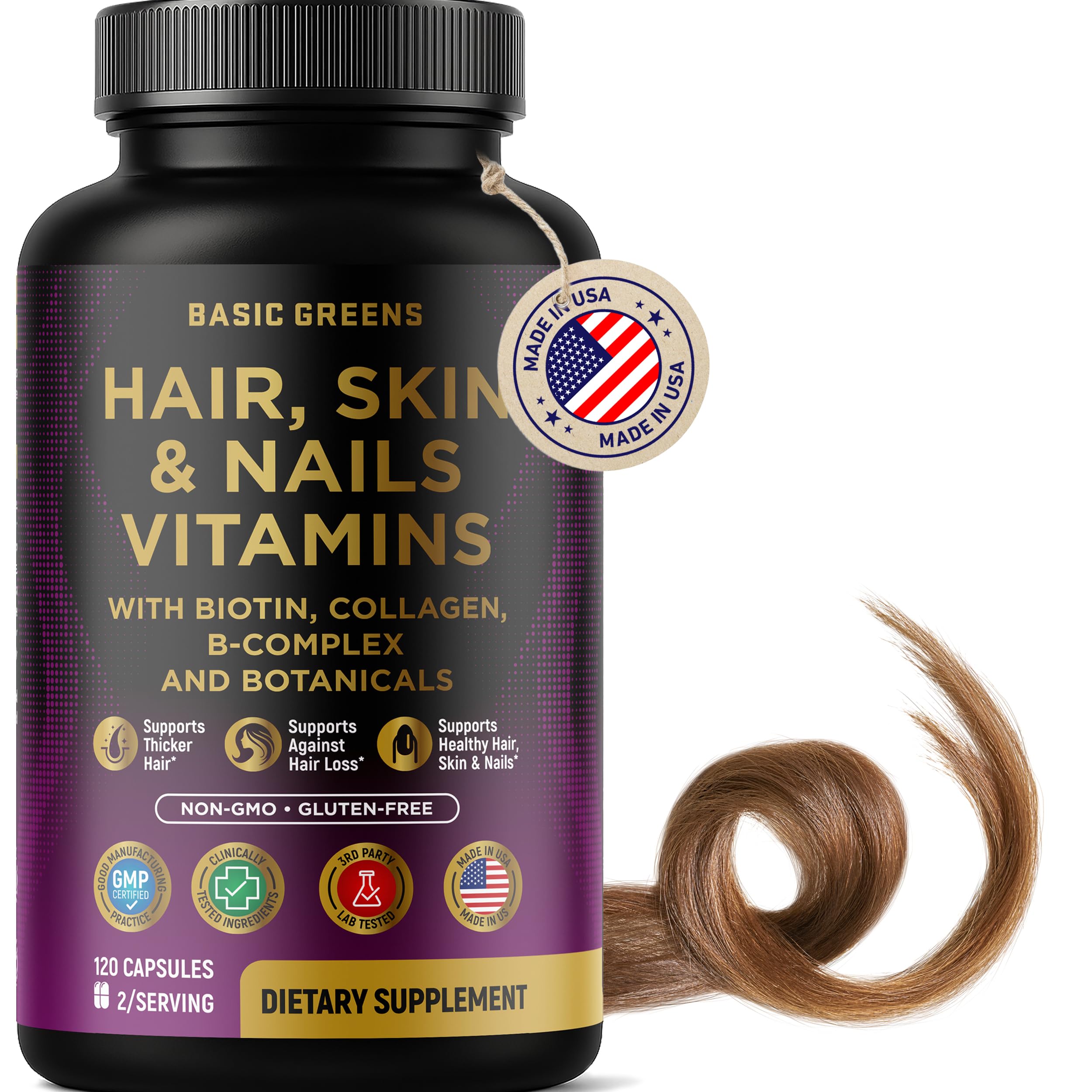 Hair, skin and nails healthy glow after supplement