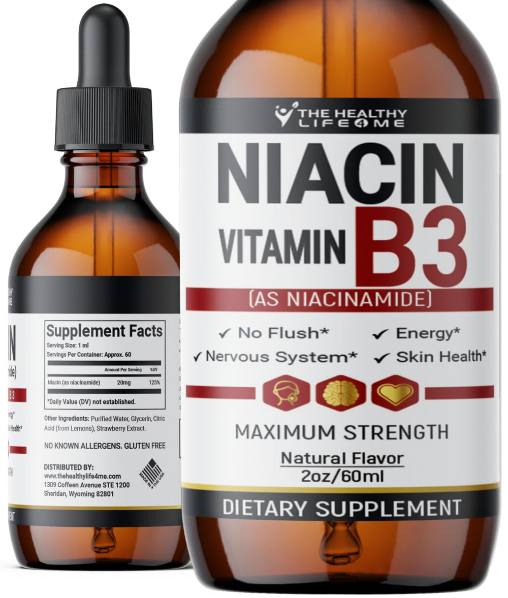 The Healthy Life 4 ME Niacinamide Liquid bottle (2oz, clear)