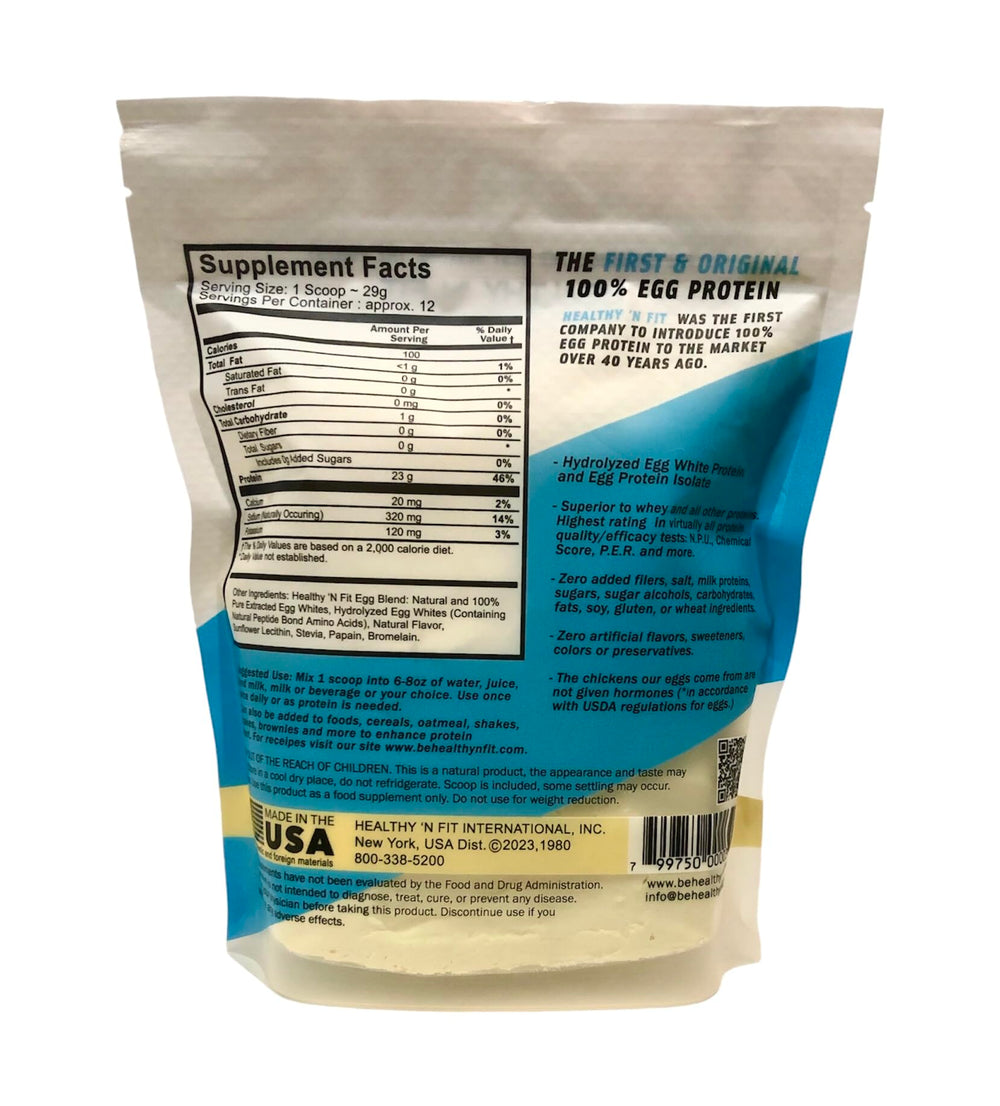 Healthy 'N Fit Egg Protein Vanilla pour—shake on the go for post-exercise recovery.