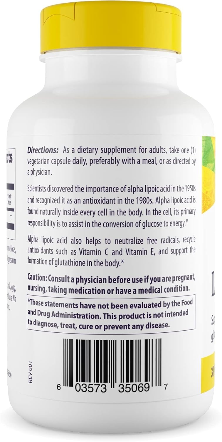 Healthy Origins Alpha Lipoic Acid gluten-free icon demonstrates suitability for gluten-free supplement routines.