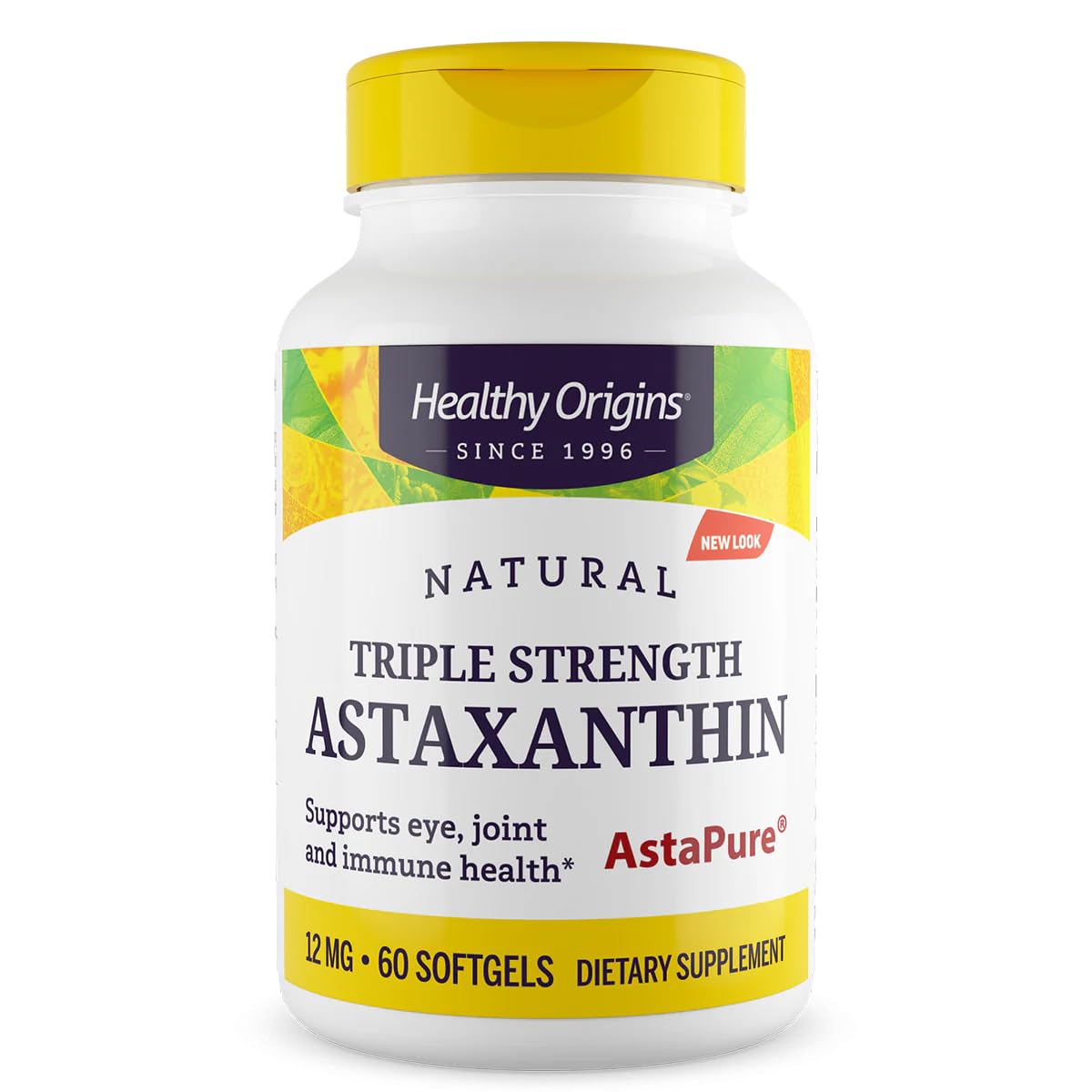 Healthy Origins Astaxanthin 12mg bottle promoting daily immune support