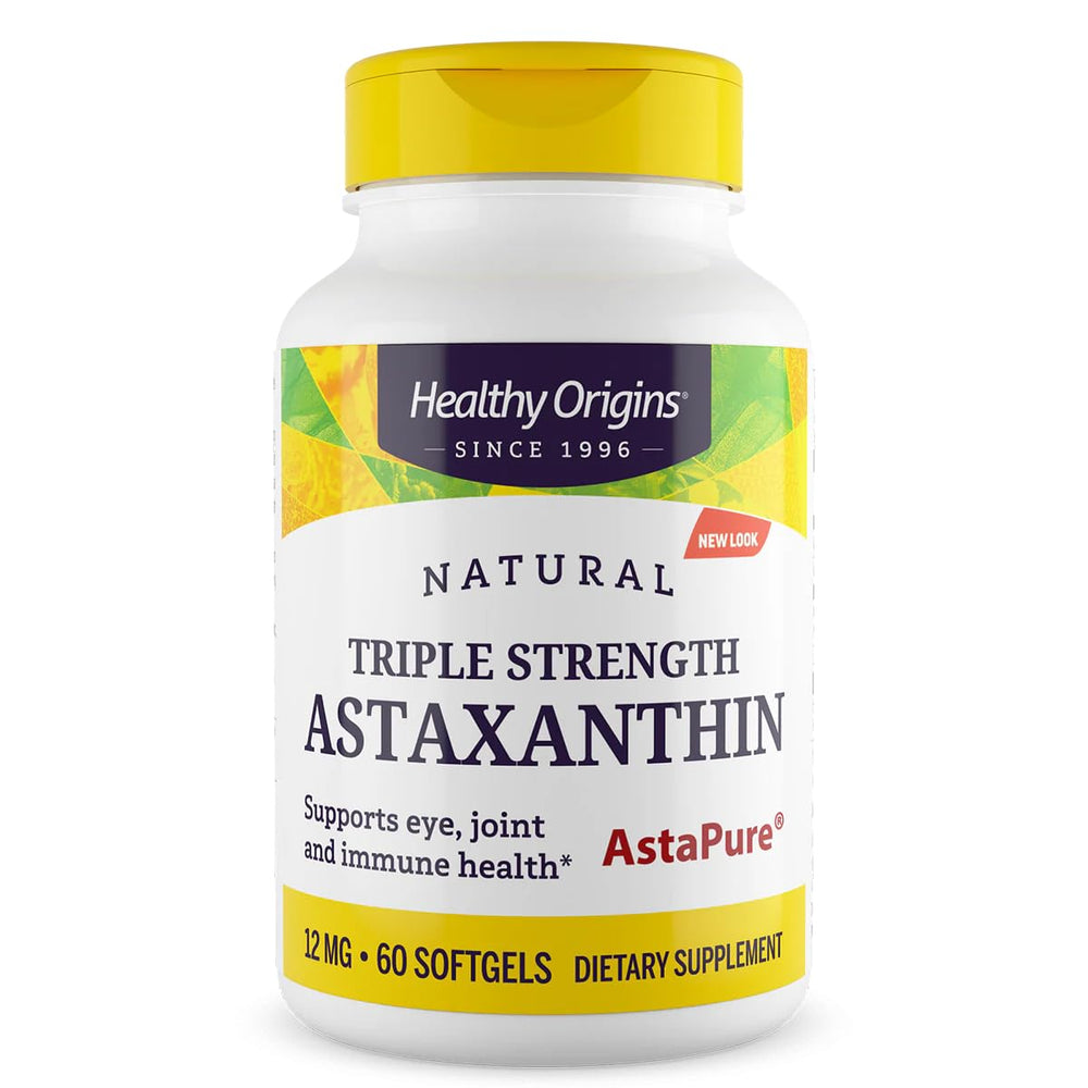 Healthy Origins Astaxanthin 12mg bottle promoting daily immune support