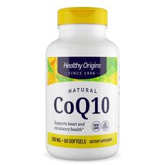 Bottle of Healthy Origins CoQ10 200 mg softgels