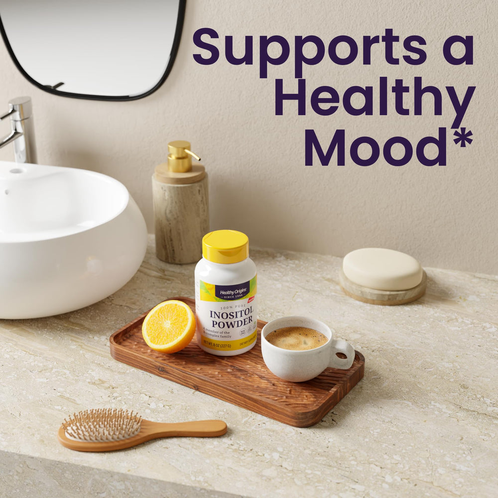 Healthy Origins powder dissolving in water showing simple daily mixing