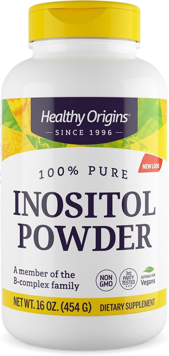 Healthy Origins Inositol Powder bottle 454 g (16 oz) – front view