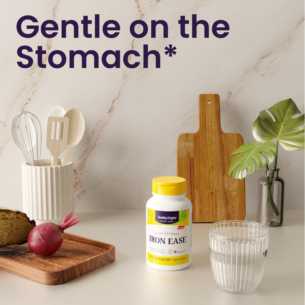 Non-GMO and vegan iron supplement packaging artwork