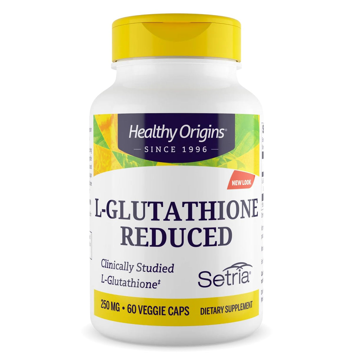 Front view of Healthy Origins L-Glutathione Setria bottle