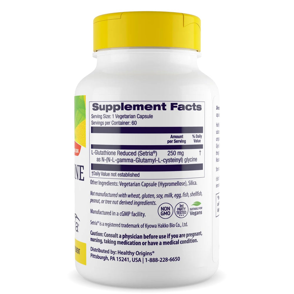 Close-up of Setria L-Glutathione Reduced label