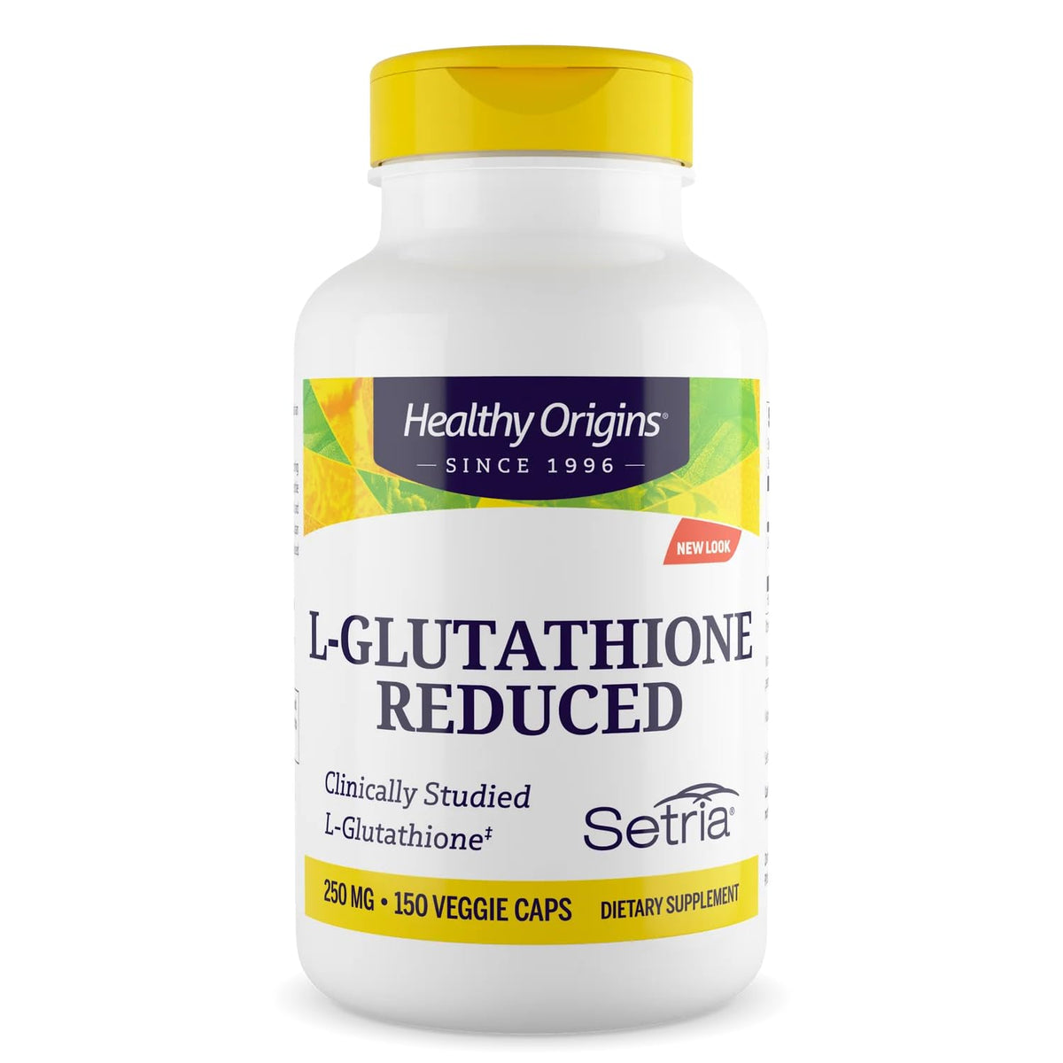 Front view of Healthy Origins L-Glutathione Setria bottle
