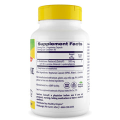 Label for Healthy Origins L-Glutathione Setria