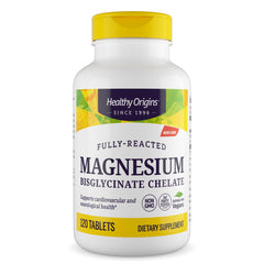 Healthy Origins Magnesium Bisglycinate Chelate 120 tablets front view