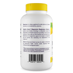 Close-up of the Healthy Origins Magnesium Bisglycinate Chelate bottle label