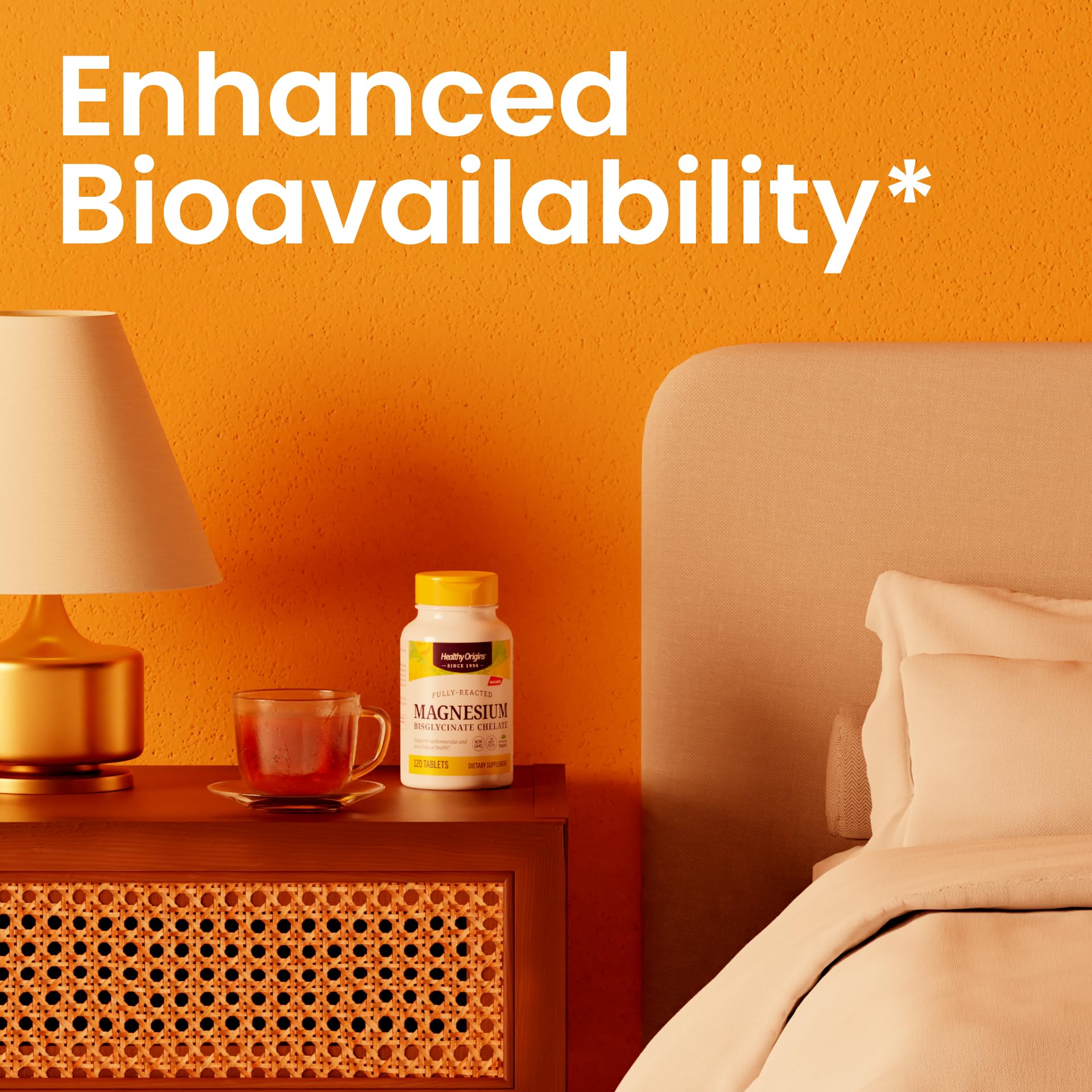 Supplement facts panel for Healthy Origins Magnesium Bisglycinate Chelate