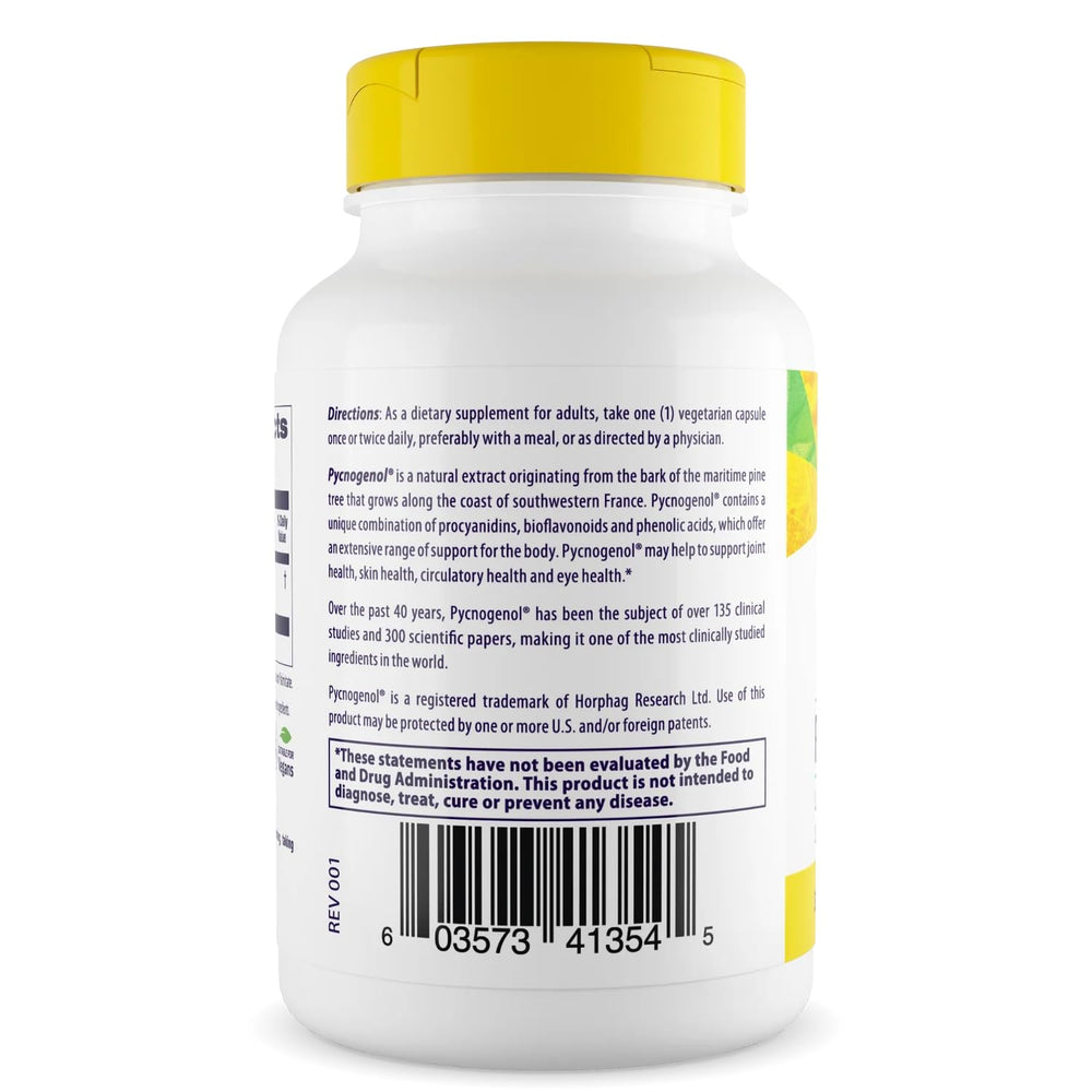 Pycnogenol 30 mg bottle label close-up