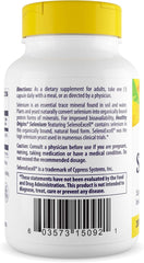 Front view of selenium bottle showing 180 capsules