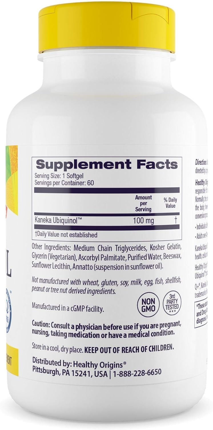 Back label showing ingredients and supplement facts