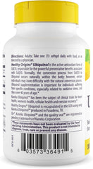 Back view of Healthy Origins Ubiquinol 300 mg bottle