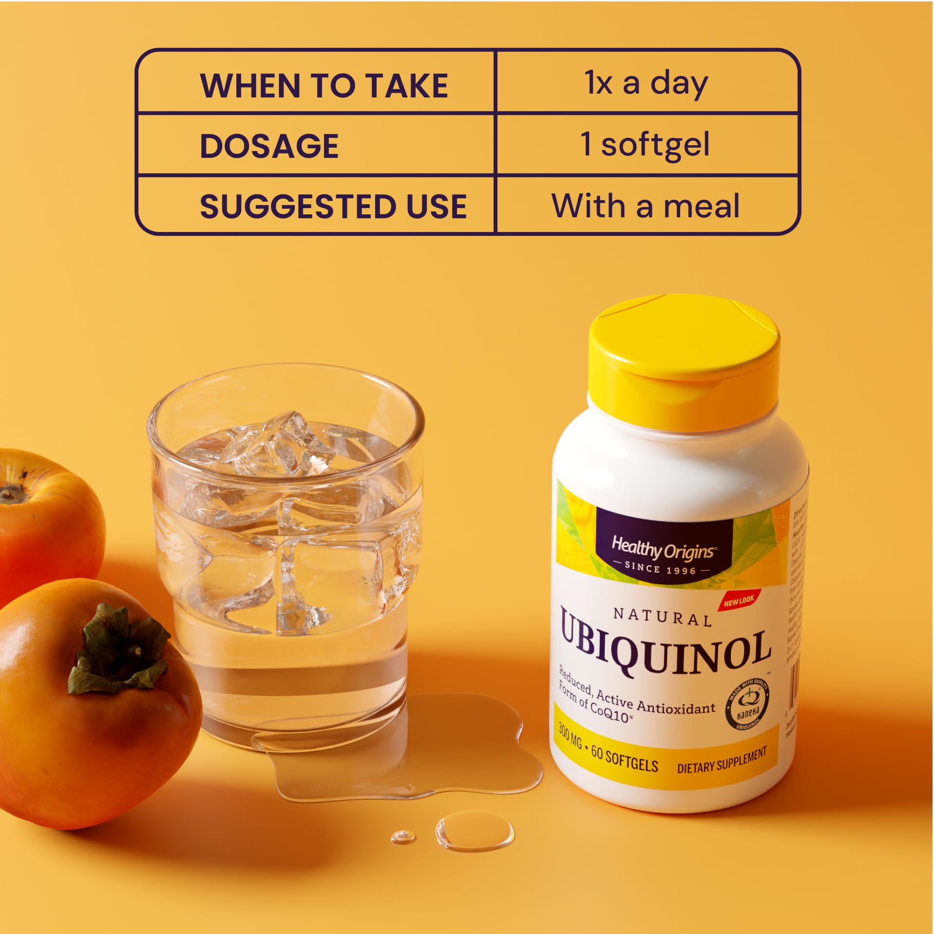 Close-up of Healthy Origins Ubiquinol 300 mg softgels