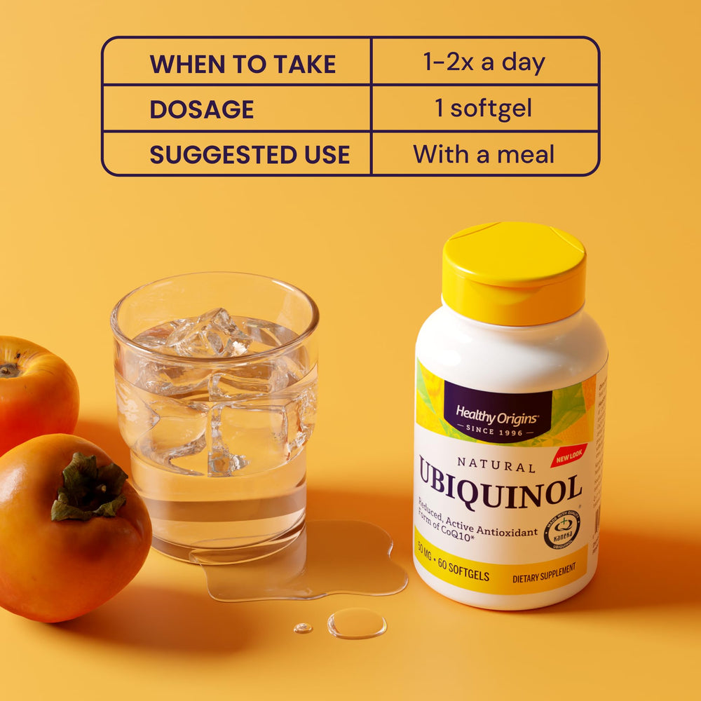 Heart health concept with Ubiquinol softgels