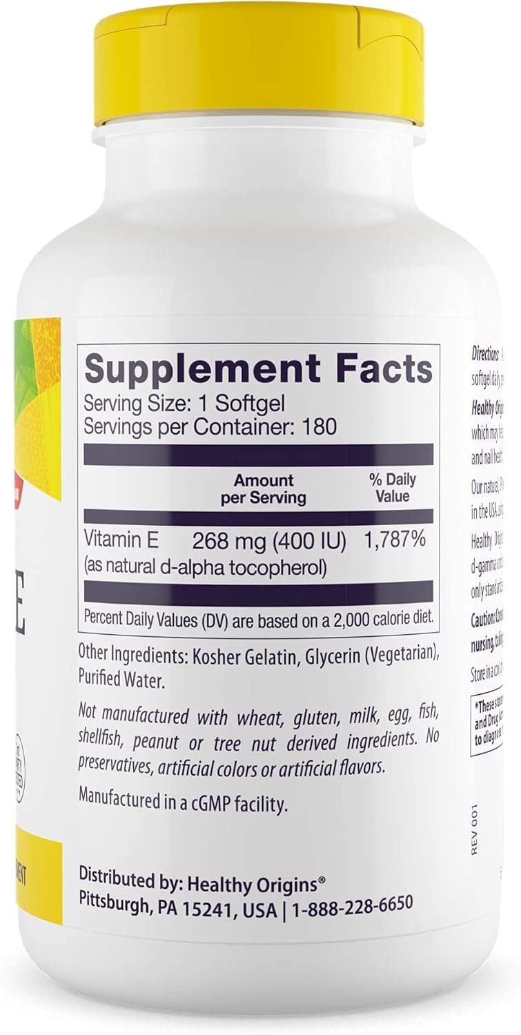 Vitamin E 400 IU label graphic