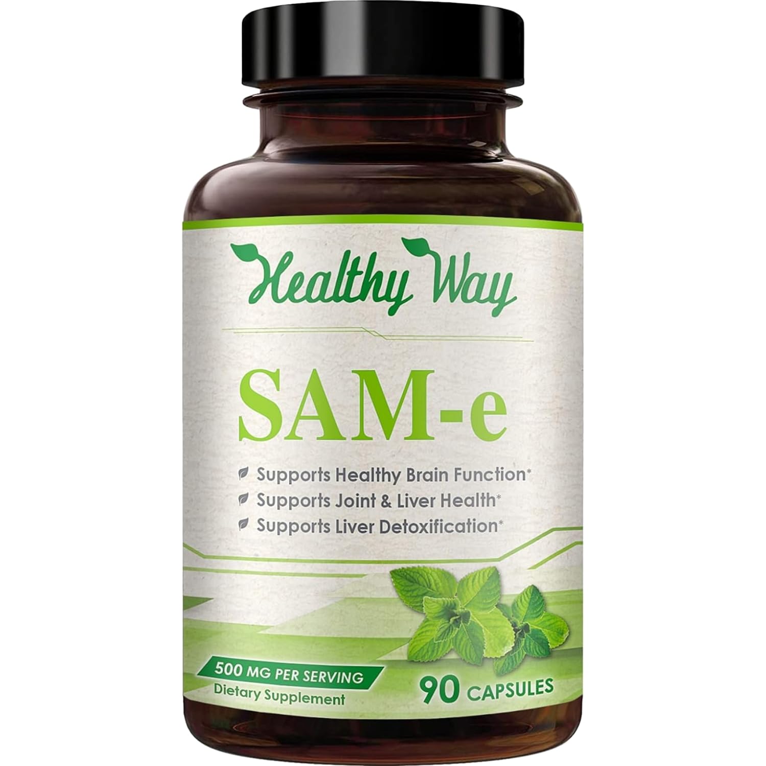 Healthy Way SAM-e 500mg bottle front view