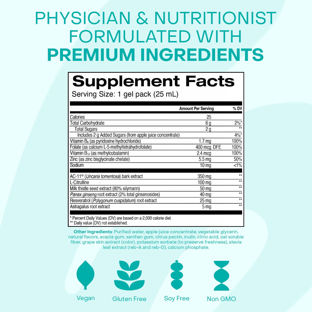 Vegan, gluten-free, soy-free and non-GMO product certification icons on packaging