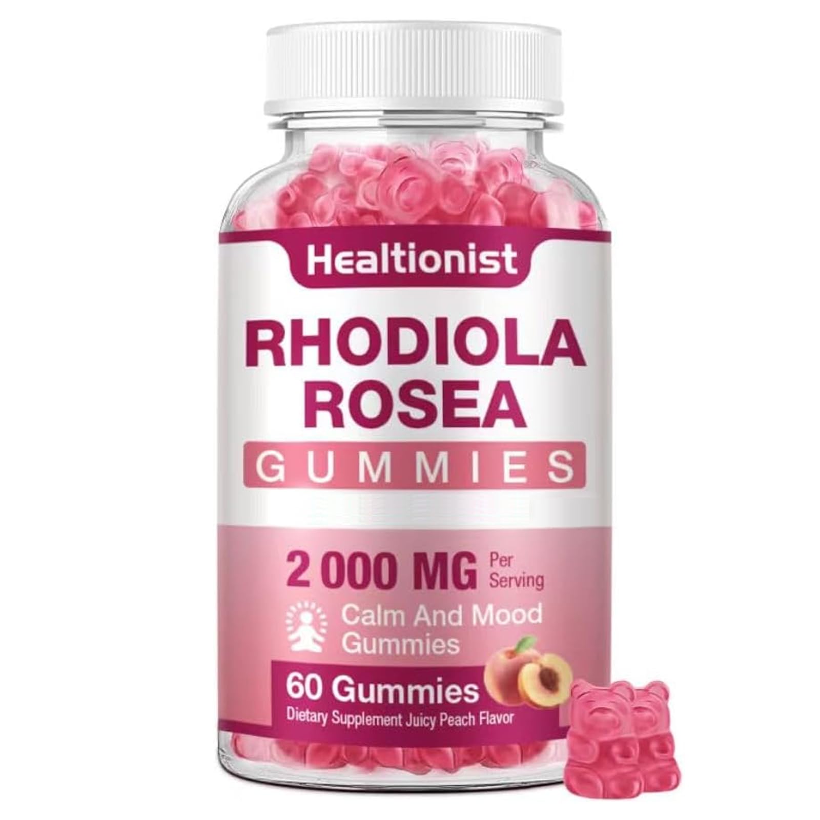 Close-up of Sugar-Free Rhodiola Rosea Gummies