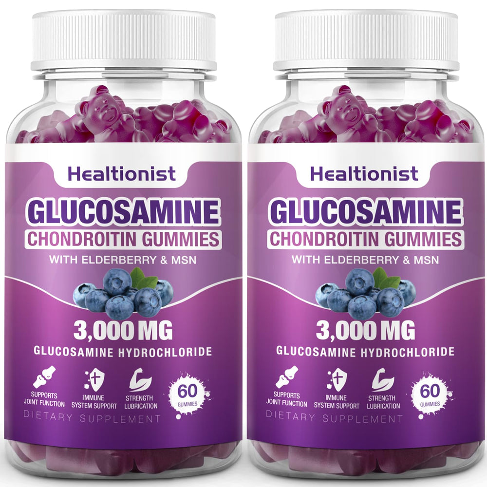 Healtionist 2-pack glucosamine chondroitin gummies with MSM and elderberry - 120 count