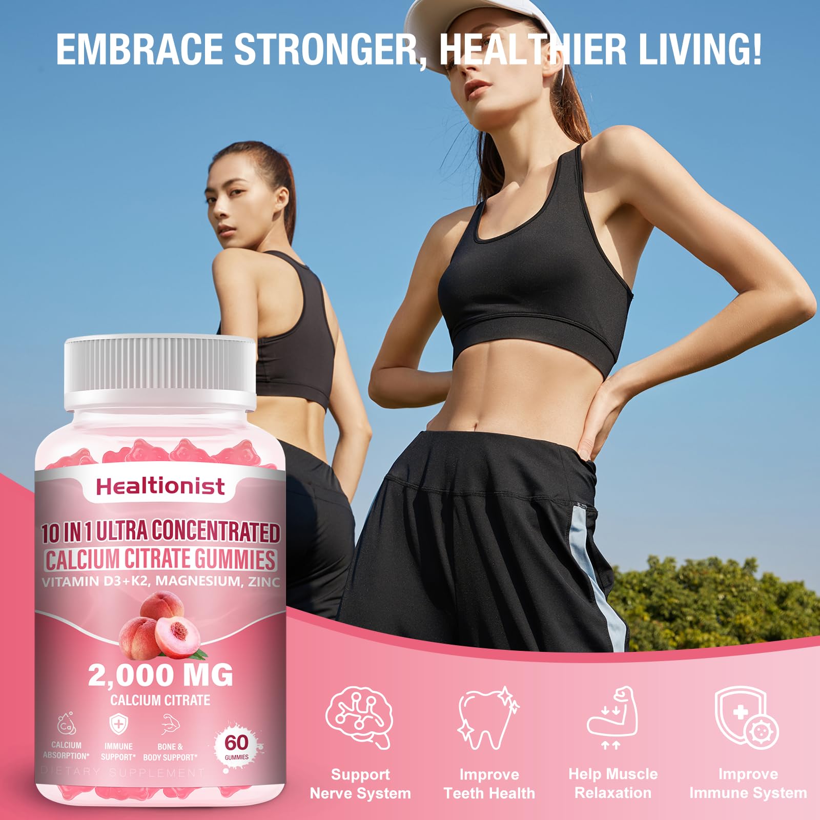 Ingredients: calcium citrate, vitamin D3, vitamin K2 and zinc